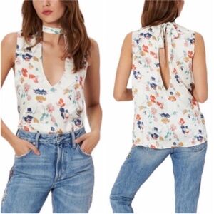 TULAROSA evie floral satin blouse top NEW
